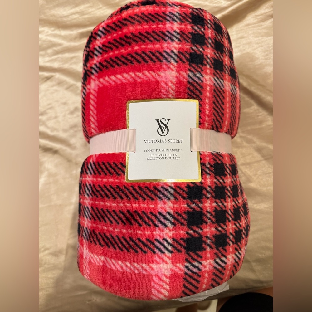 Victoria's Secret Red and Black Checkered Blanket